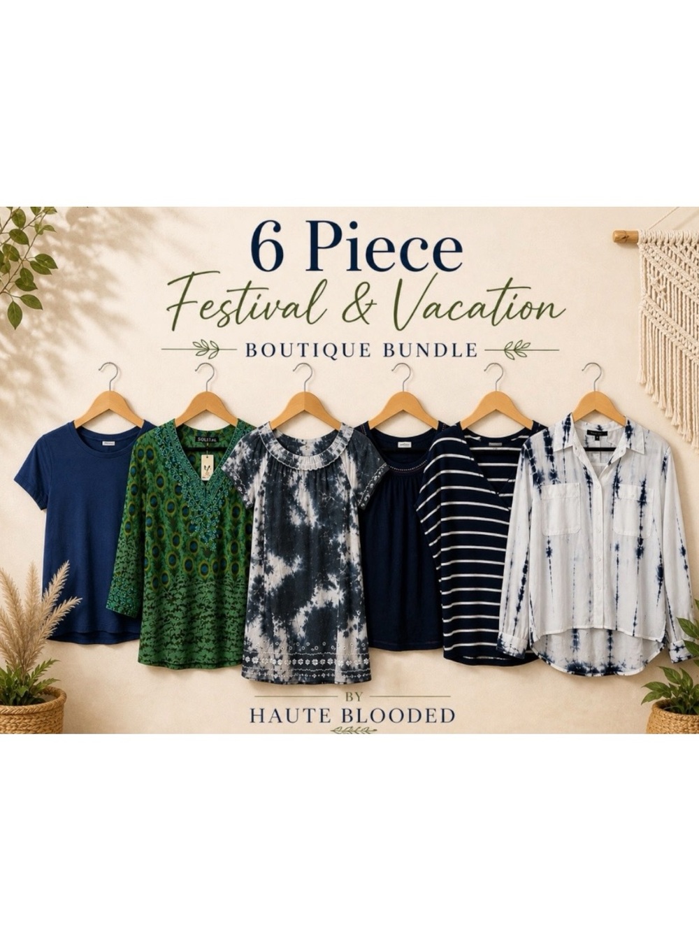 6-Piece Festival & Coastal Bundle Dress & Tops Tie Dye Boho Free People Summer S